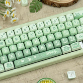Jungle Fantasy Green Keycaps Cute Keycaps Custom Keycaps MOA Keycaps Artisan Keycaps Matcha Keycaps